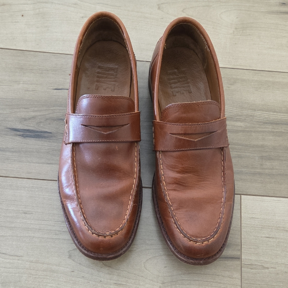 Frye Tan Leather Slip-On Loafers